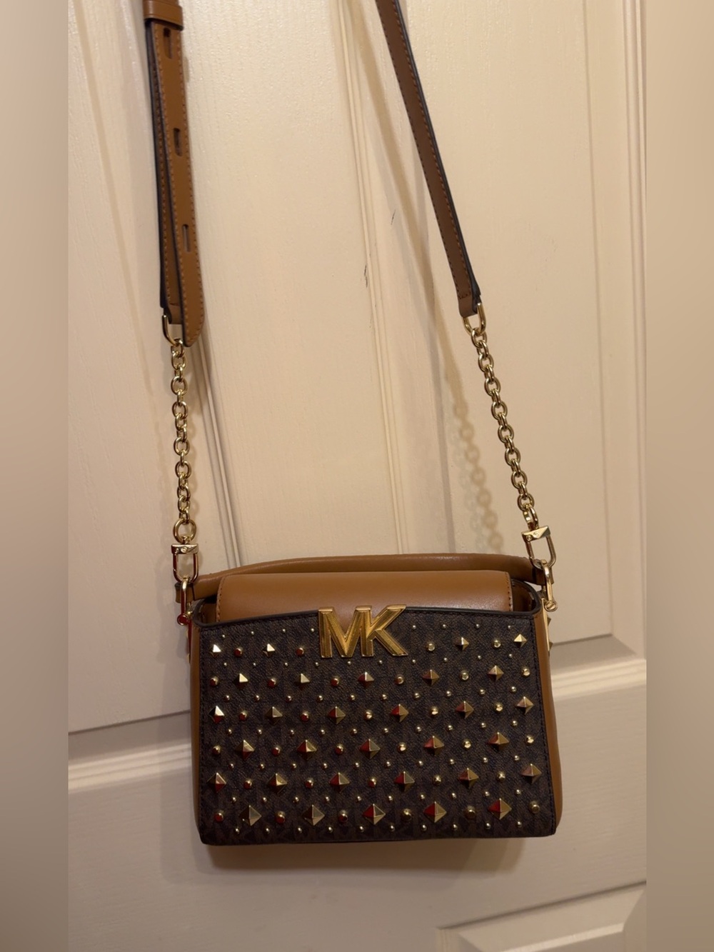 Michael Kors Karlie Studded Logo Crossbody Bag
